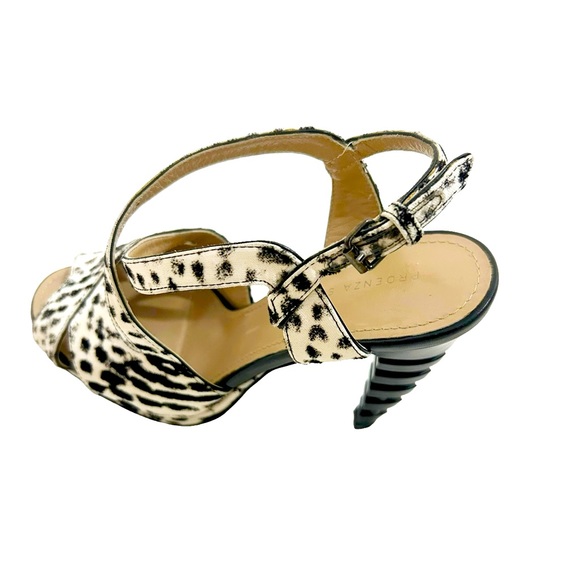 Proenza Schouler Black White Crisscross Strap Peep Toe Fishbone Heels, 38.5=8.5 - Picture 6 of 12